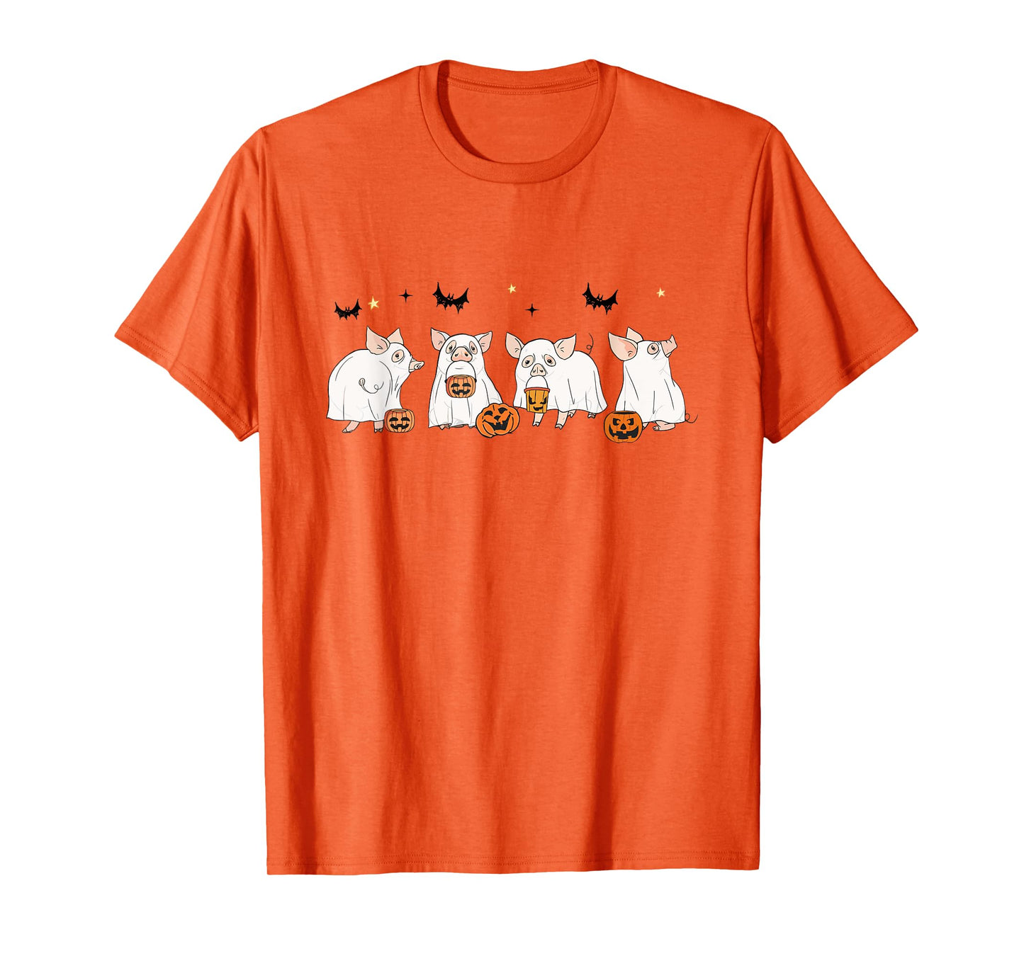 Happy Halloween Pig Ghost Spooky Season Pig Lover Pigs Farm T-Shirt