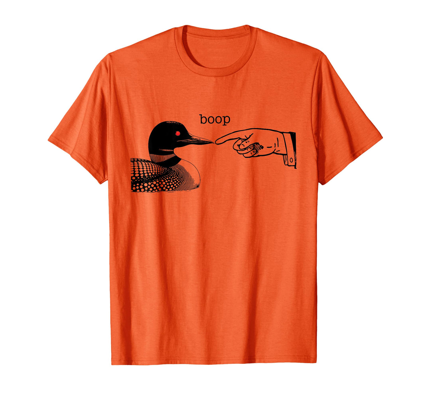 Loon Boop With Pointing Hand Human - Water Bird Loon Lovers T-Shirt