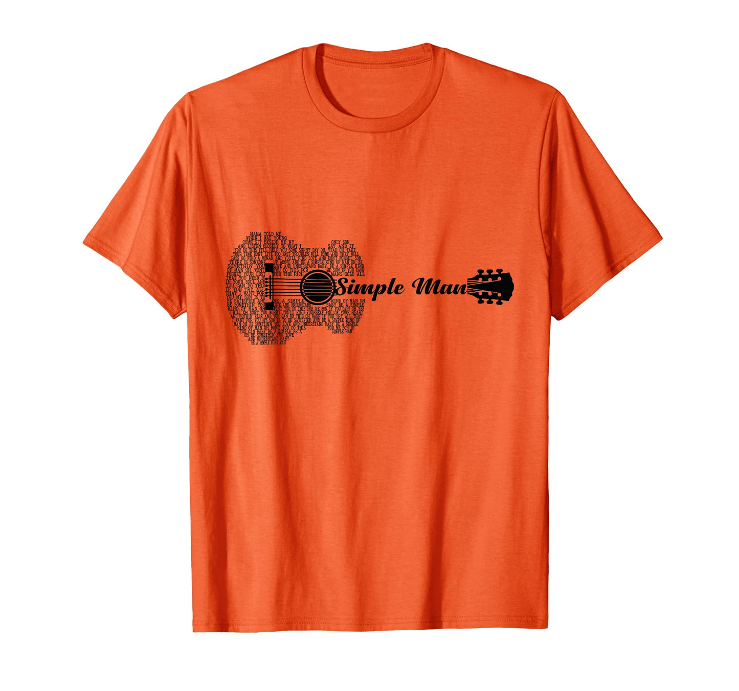Simple Man Music Guitar L:over Guitar Shape T-Shirt