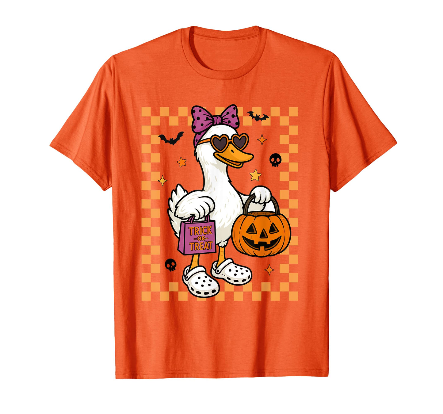 Halloween Goose Ghost Bow Coquette Trick Or Treat Girl Women T-Shirt