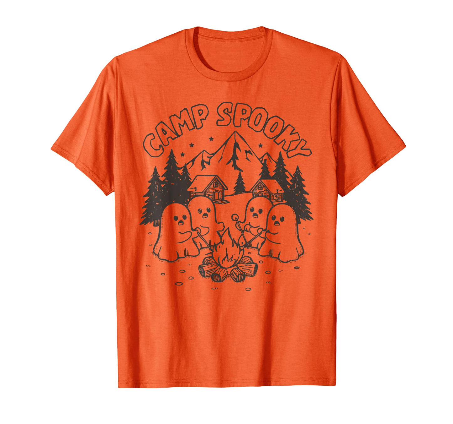 Camp Spooky Summerween Summer Halloween Cute Ghost T-Shirt