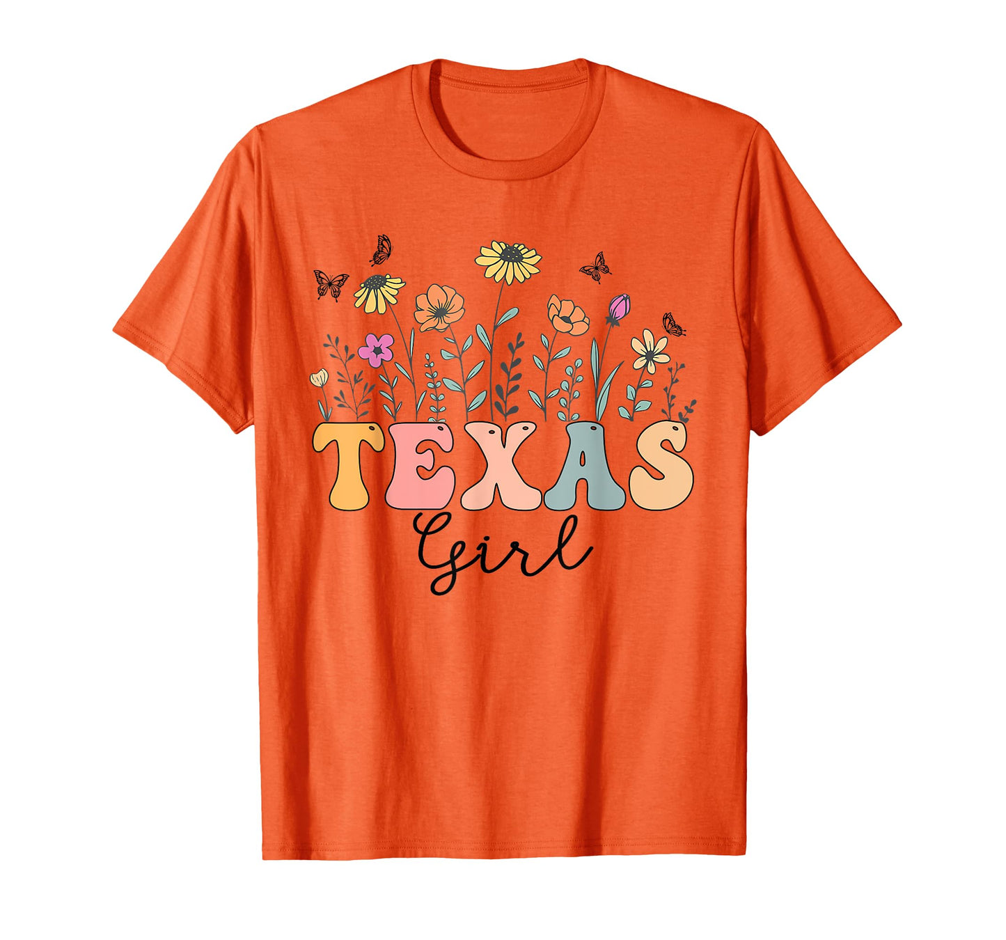 Texas Girl Wildflower Groovy Texas Lover T-Shirt