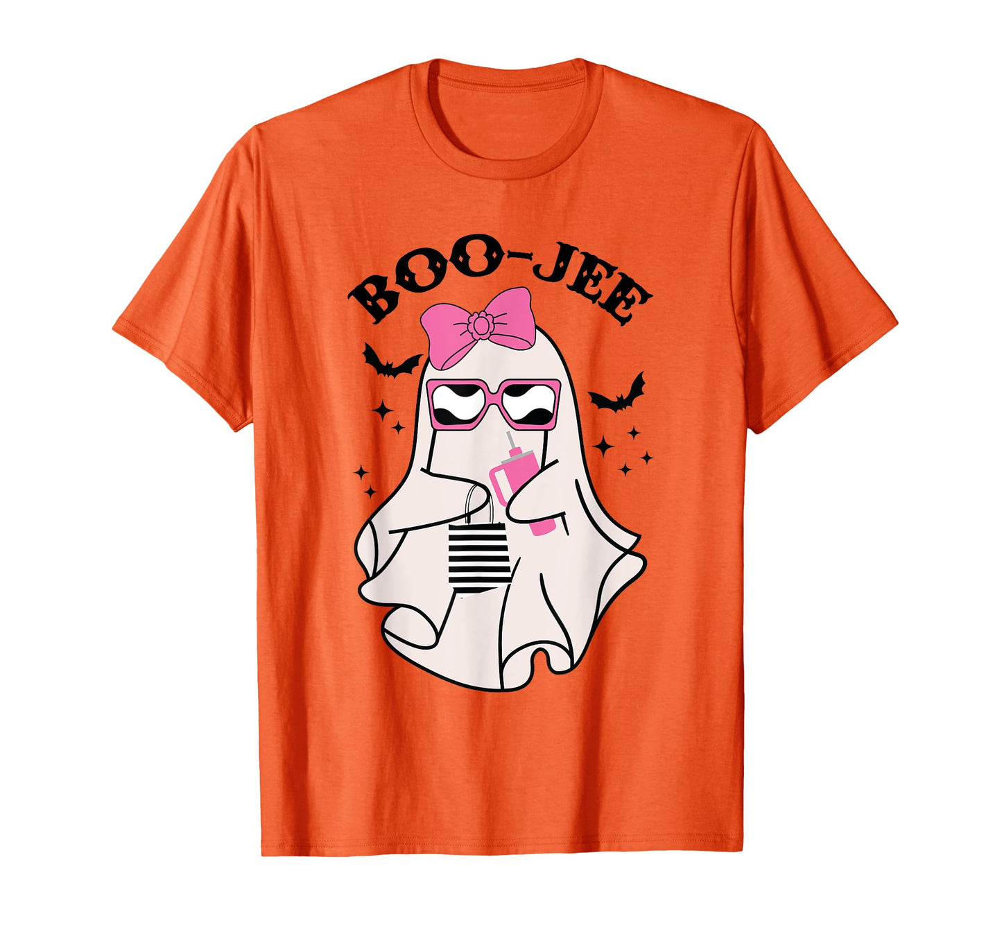 Boo-Jee Funny Halloween Cute Pink ghost Spooky season T-Shirt