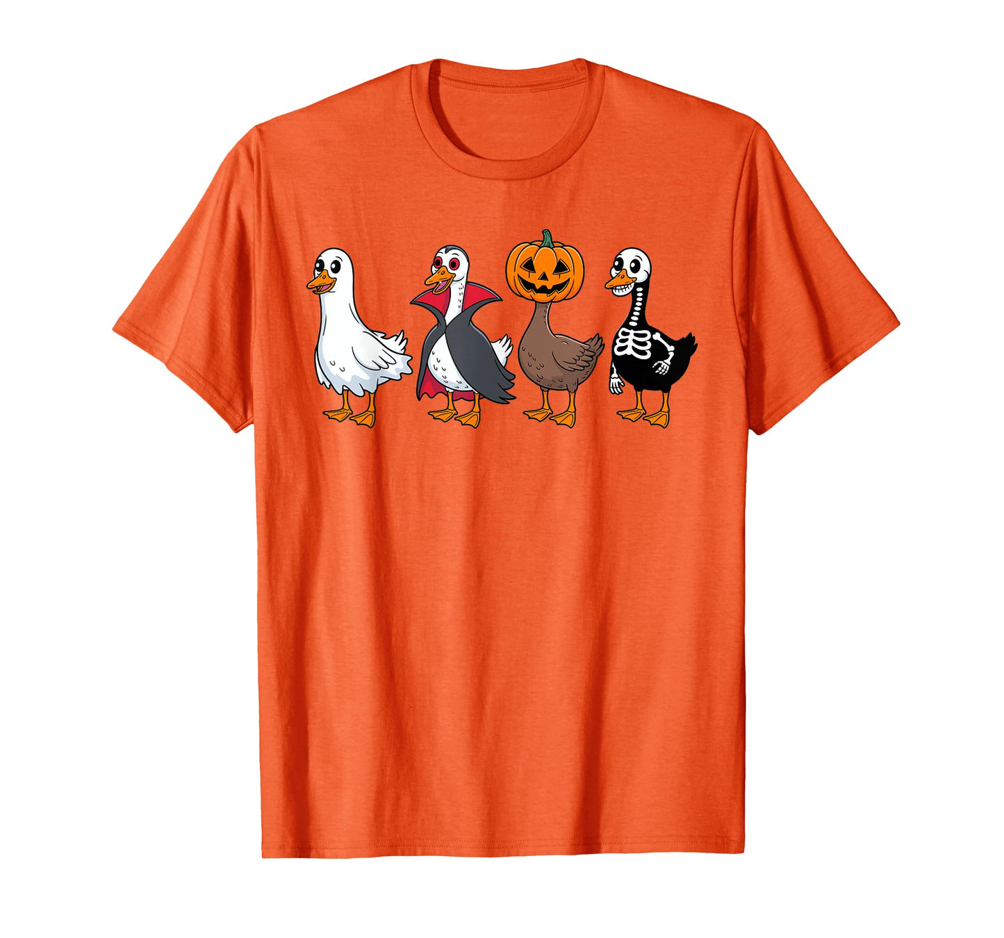 Scary Goose Boo Vampire Pumpkin Skeleton Halloween Costume T-Shirt