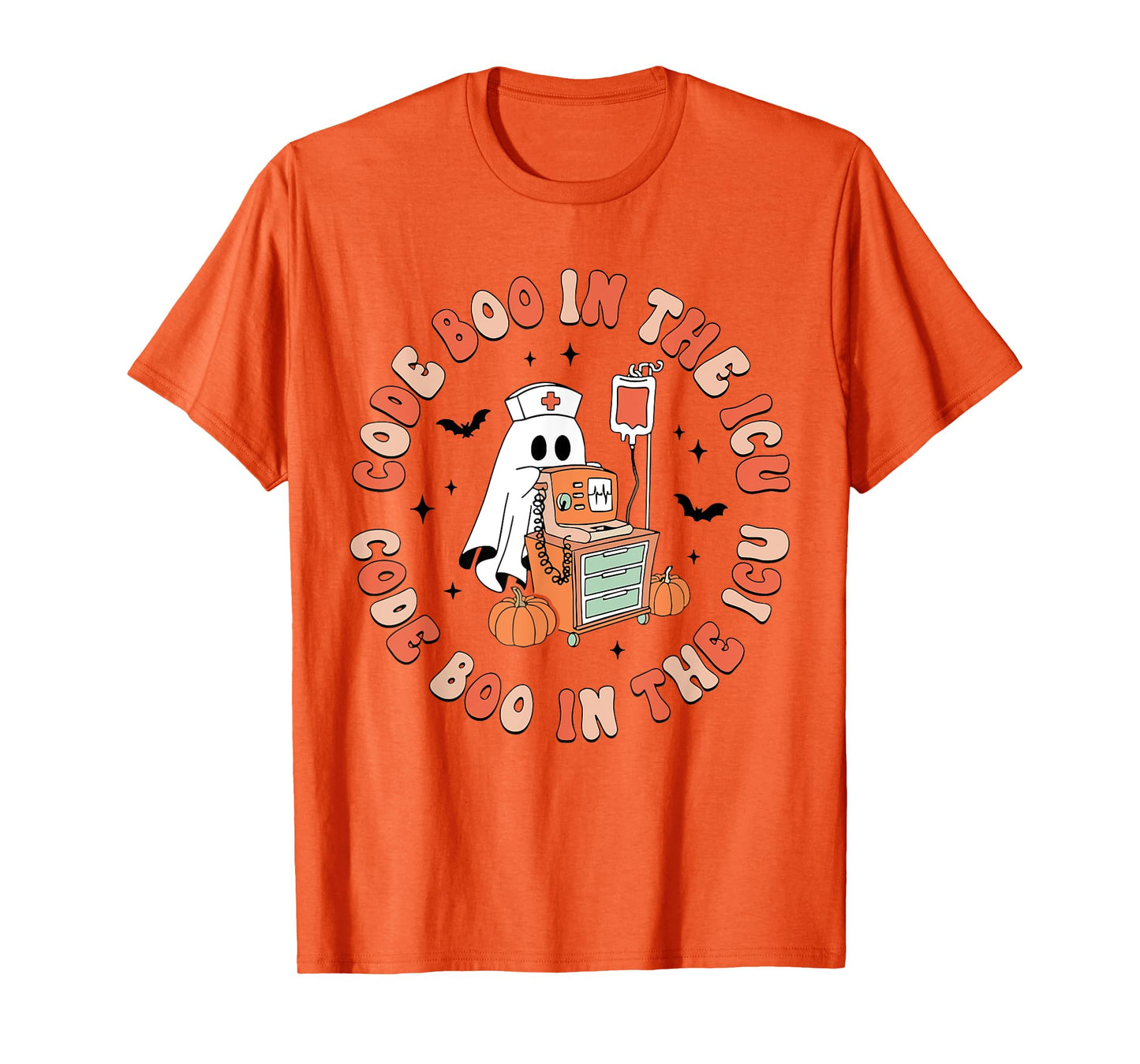 ICU Nurse Halloween Critical Care Nurse ICU Code Boo Crew T-Shirt