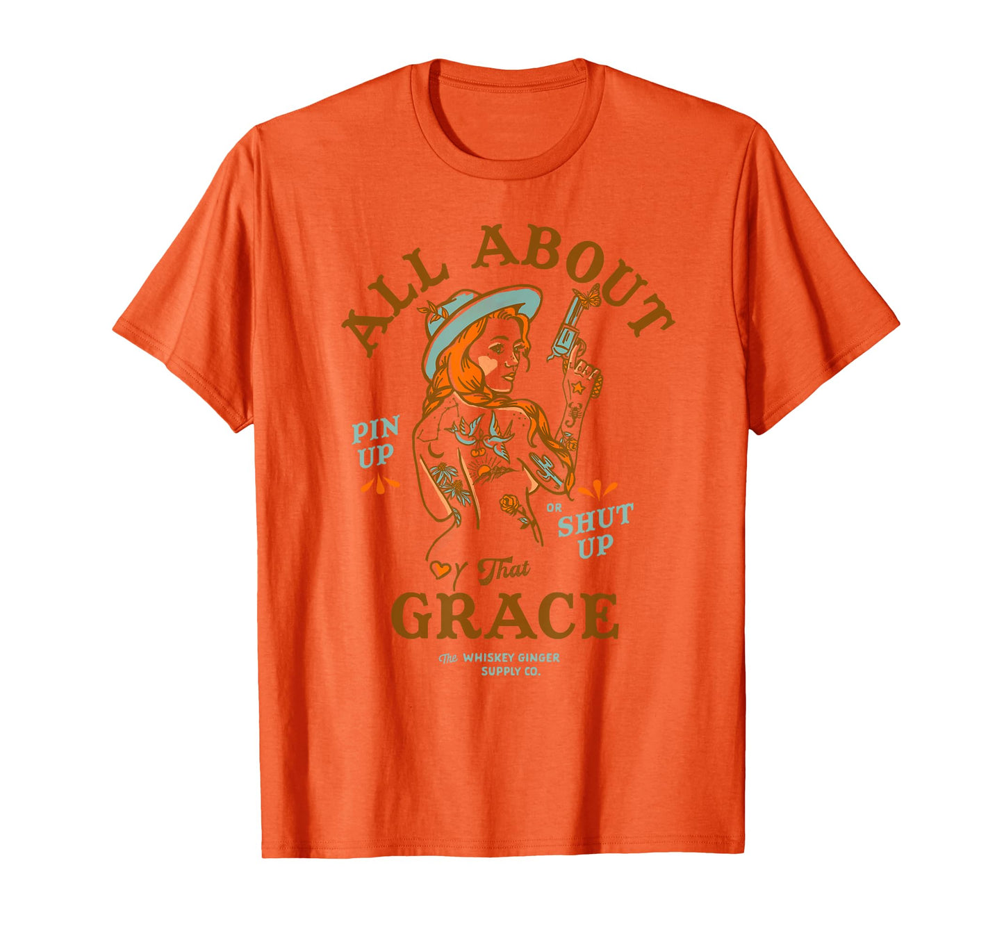 That Grace Women's Shirt Badass Redhead Tattoo Pin Up Girl T-Shirt