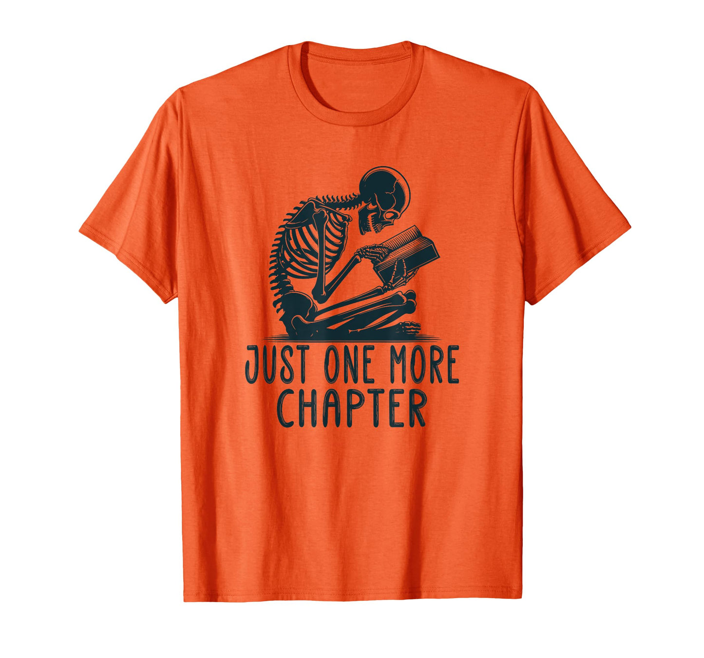 Gothic Skeleton Reading Book Artwork - Just One More Chapter T-Shirt