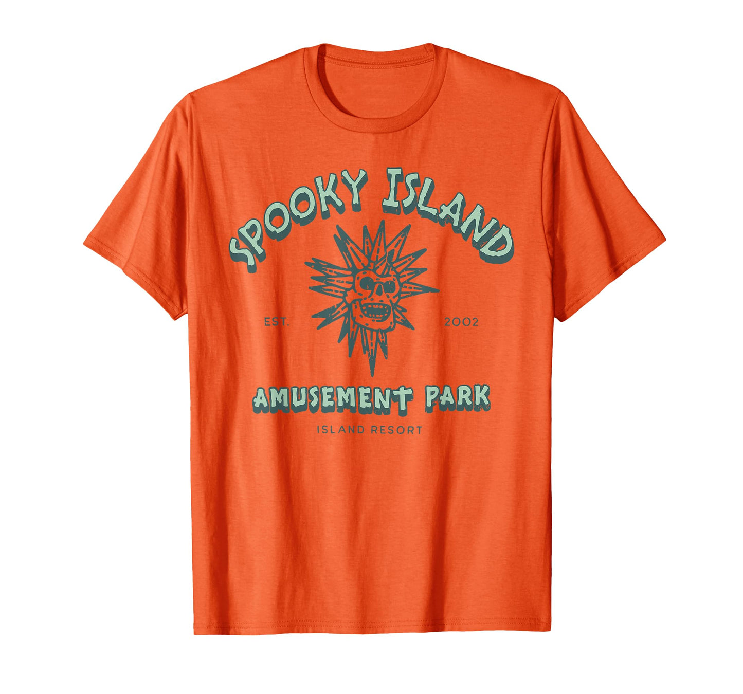 Spooky Island Retro Halloween Skull 90s Halloween Summerween T-Shirt