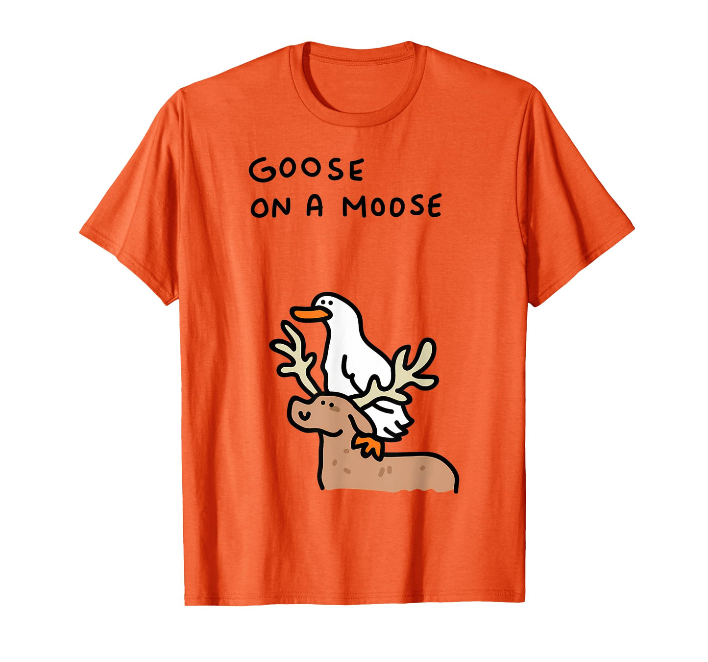 Funny Goose On A Moose - Animal Goose Meme T-Shirt