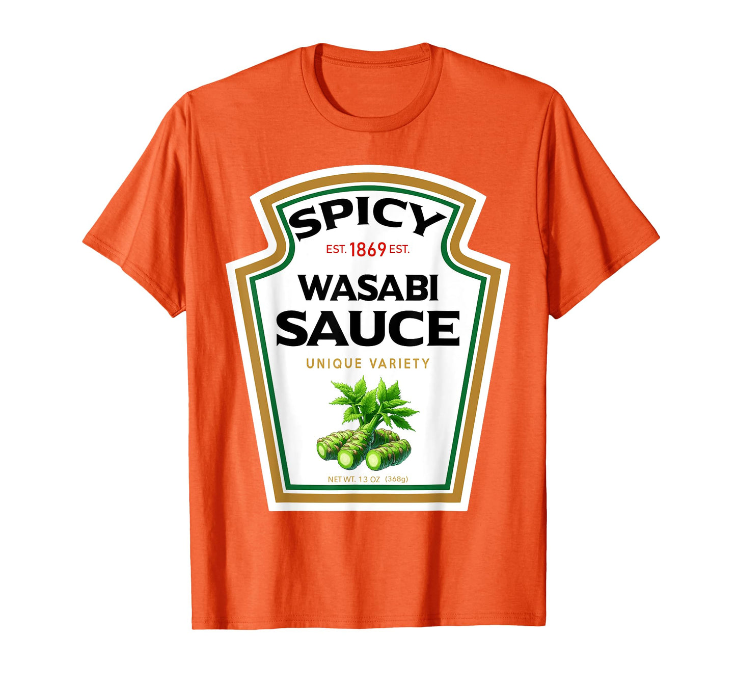 Spicy Wasabi Sauce Bottle Label Funny Halloween Costume T-Shirt