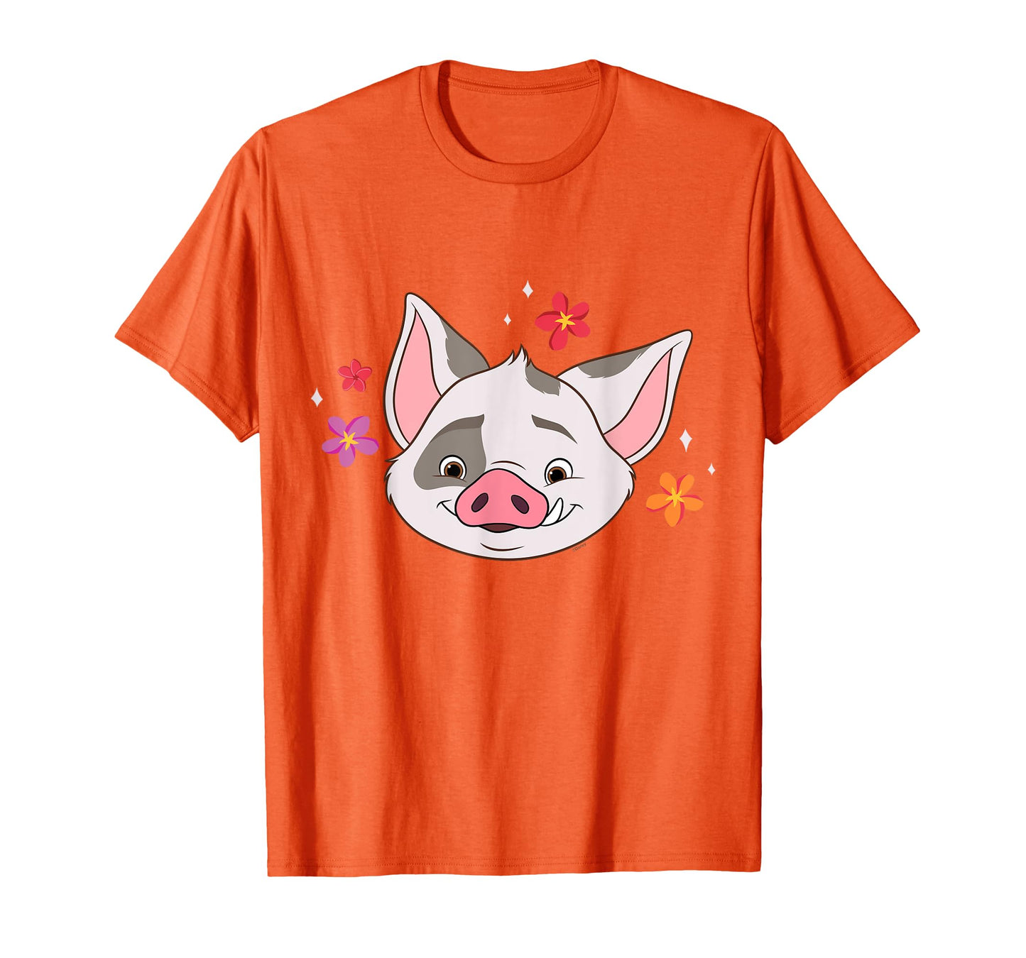 Disney Moana 2 Big Face Pua Tropical Flowers Cute Costume T-Shirt