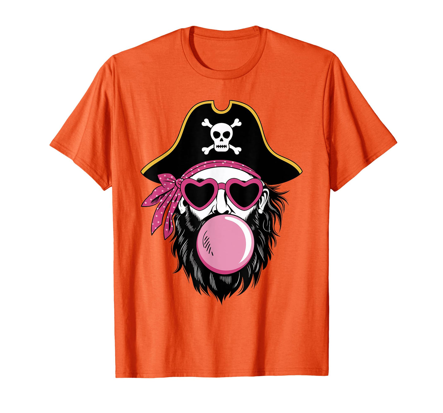 Pirate Blowing Bubble Preppy Pink Mascot Halloween Women T-Shirt
