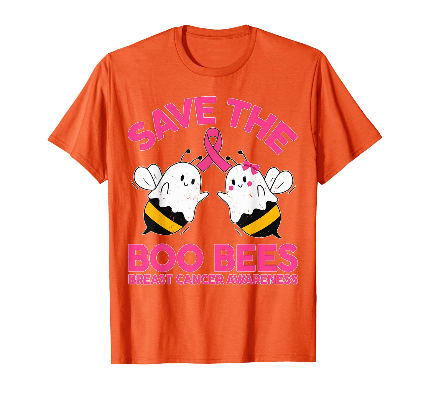 Mom Save The Boobees Breast Cancer Funny Halloween Boo Bees T-Shirt