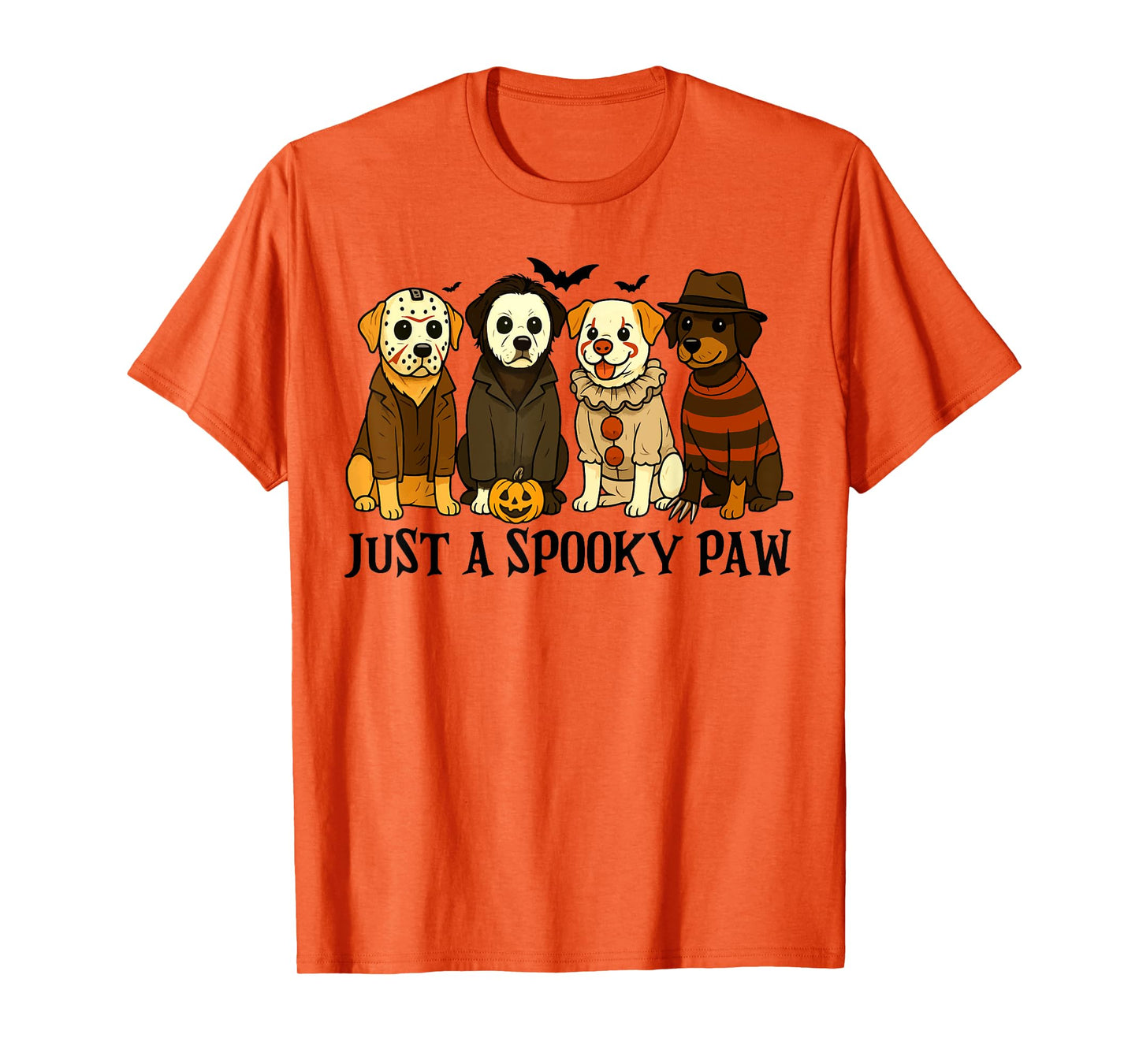 Just a Spooky Paw Funny Dog Halloween Costume for Horror Fan T-Shirt