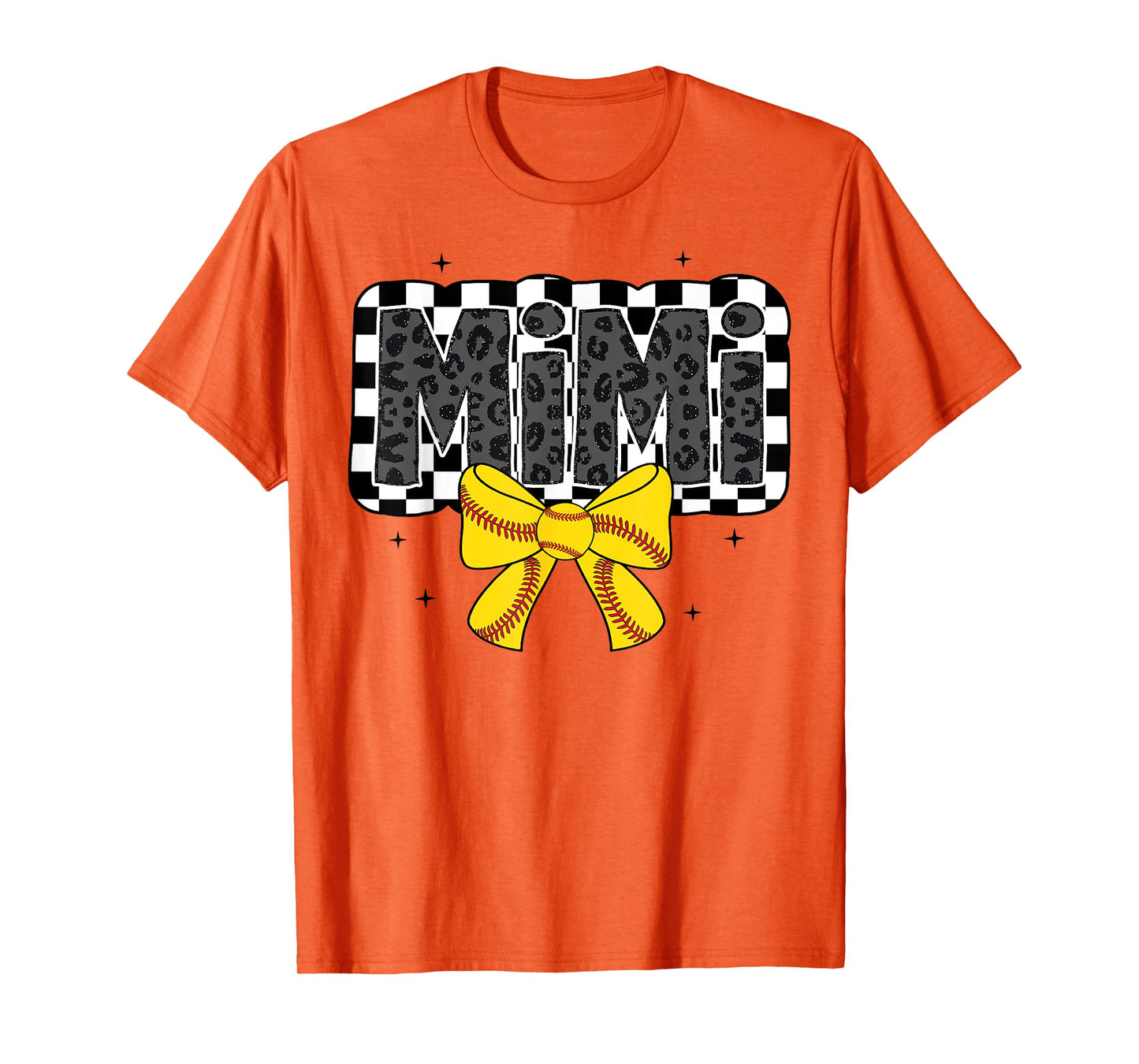 Cute Softball Mimi Ballpark Coquette Bow Grandma Mothers Day T-Shirt