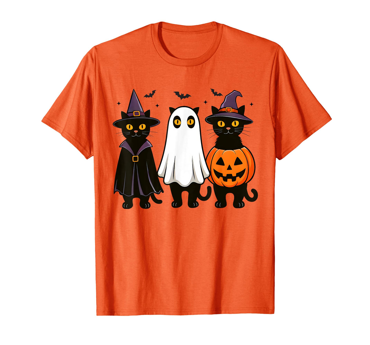 Black Cat Ghost Witch Halloween Costume Men Women Kids T-Shirt