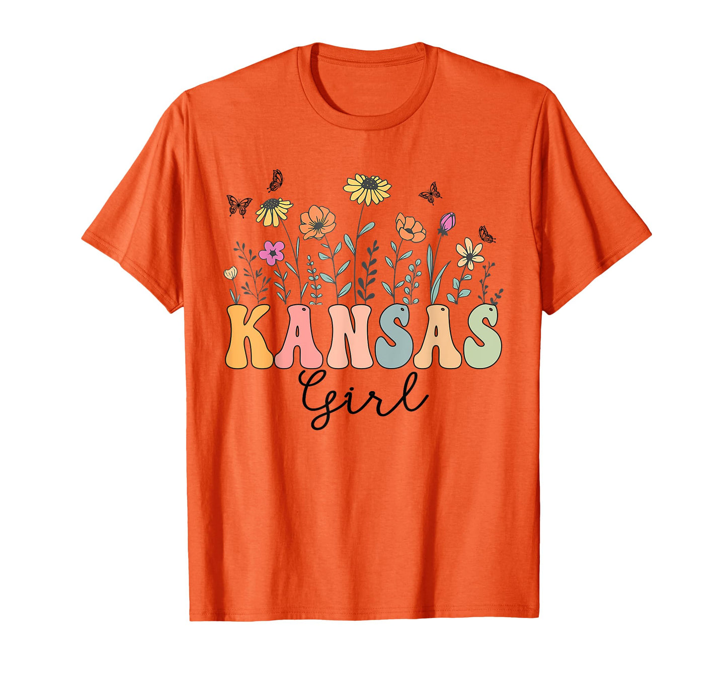 Kansas Girl Wildflower Groovy Kansas Lover T-Shirt