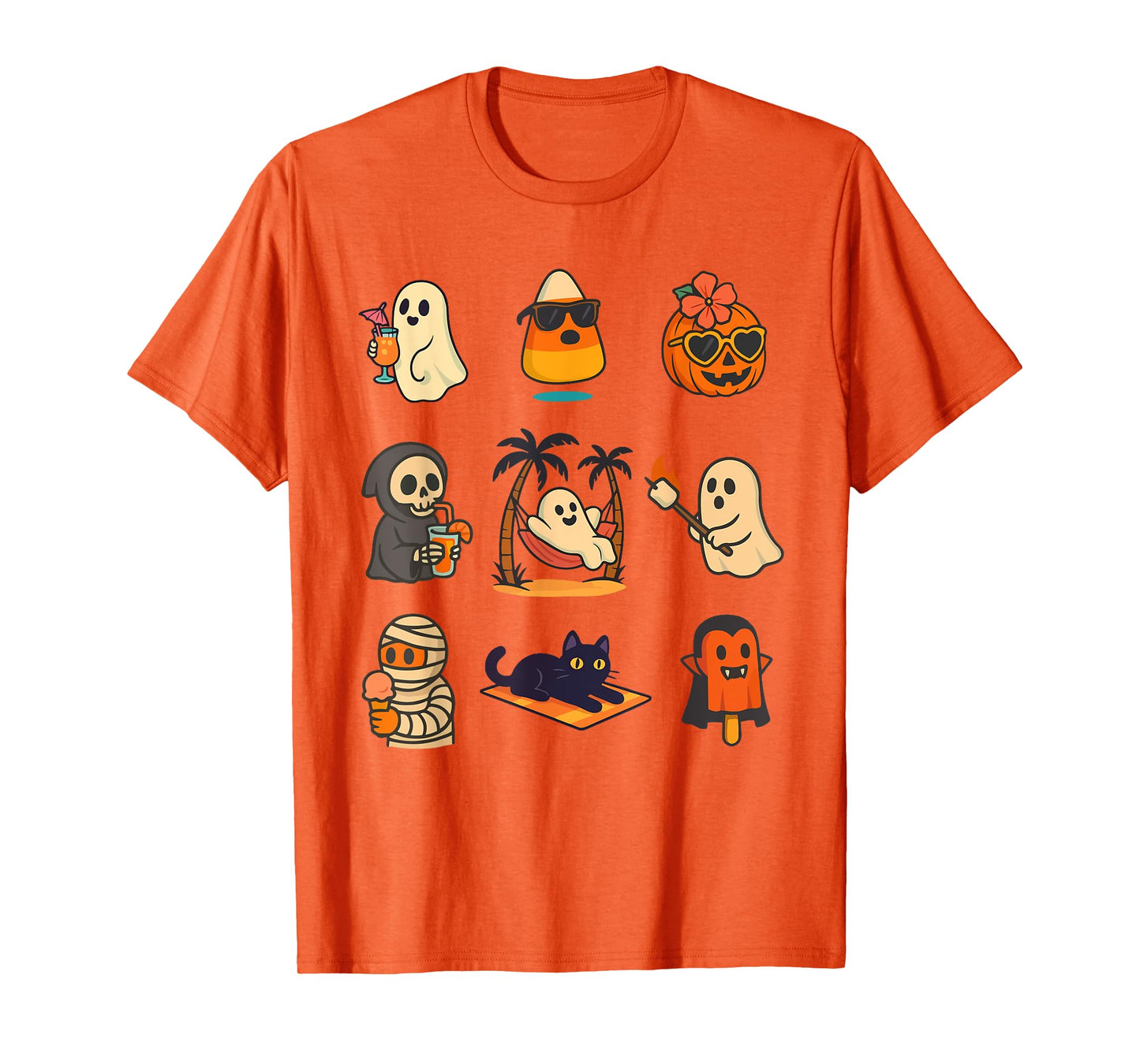 Summerween Ghost Pumpkin Halloween Spooky Summer Trip T-Shirt