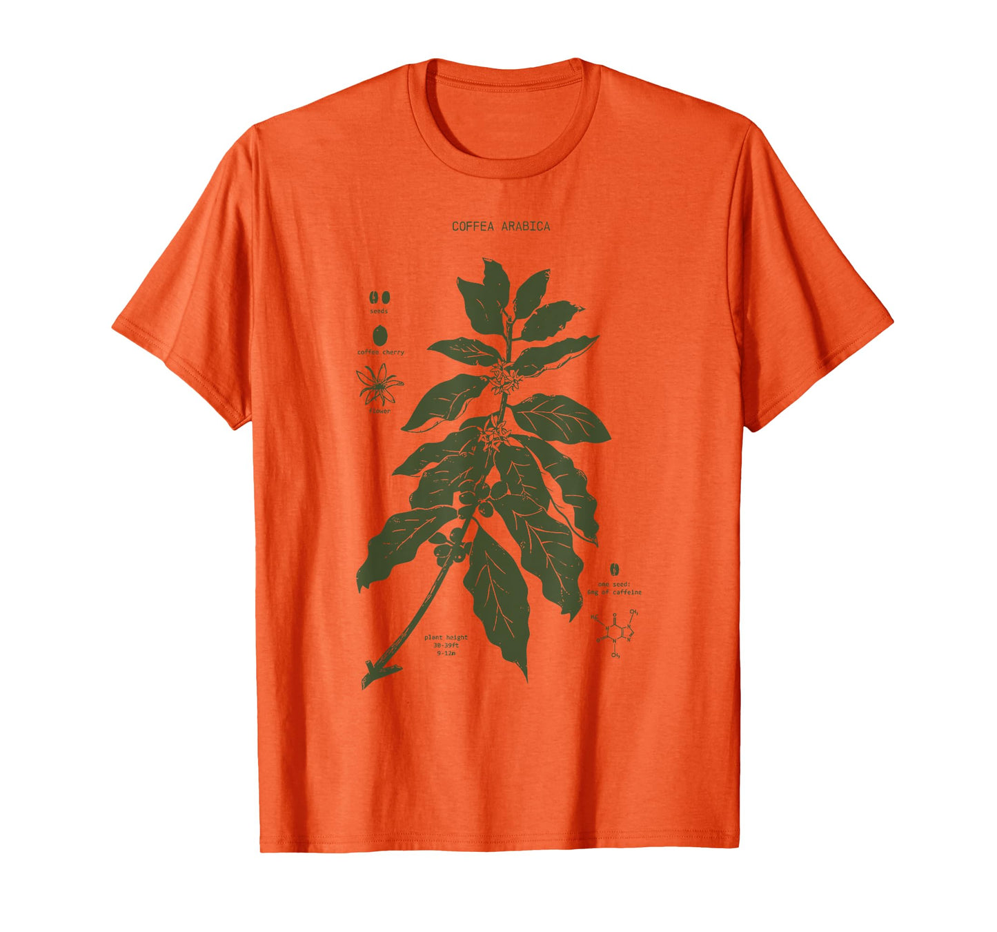 Vintage Coffee Plant Diagram Coffee Arabica Botanical T-Shirt