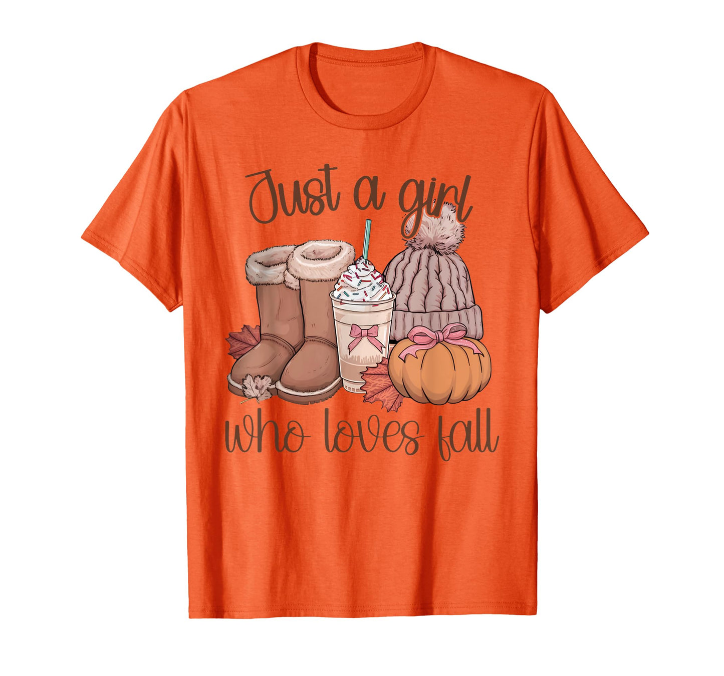Just A Girl Who Loves Fall Pumpkin Spice Autumn Cozy Season T-Shirt