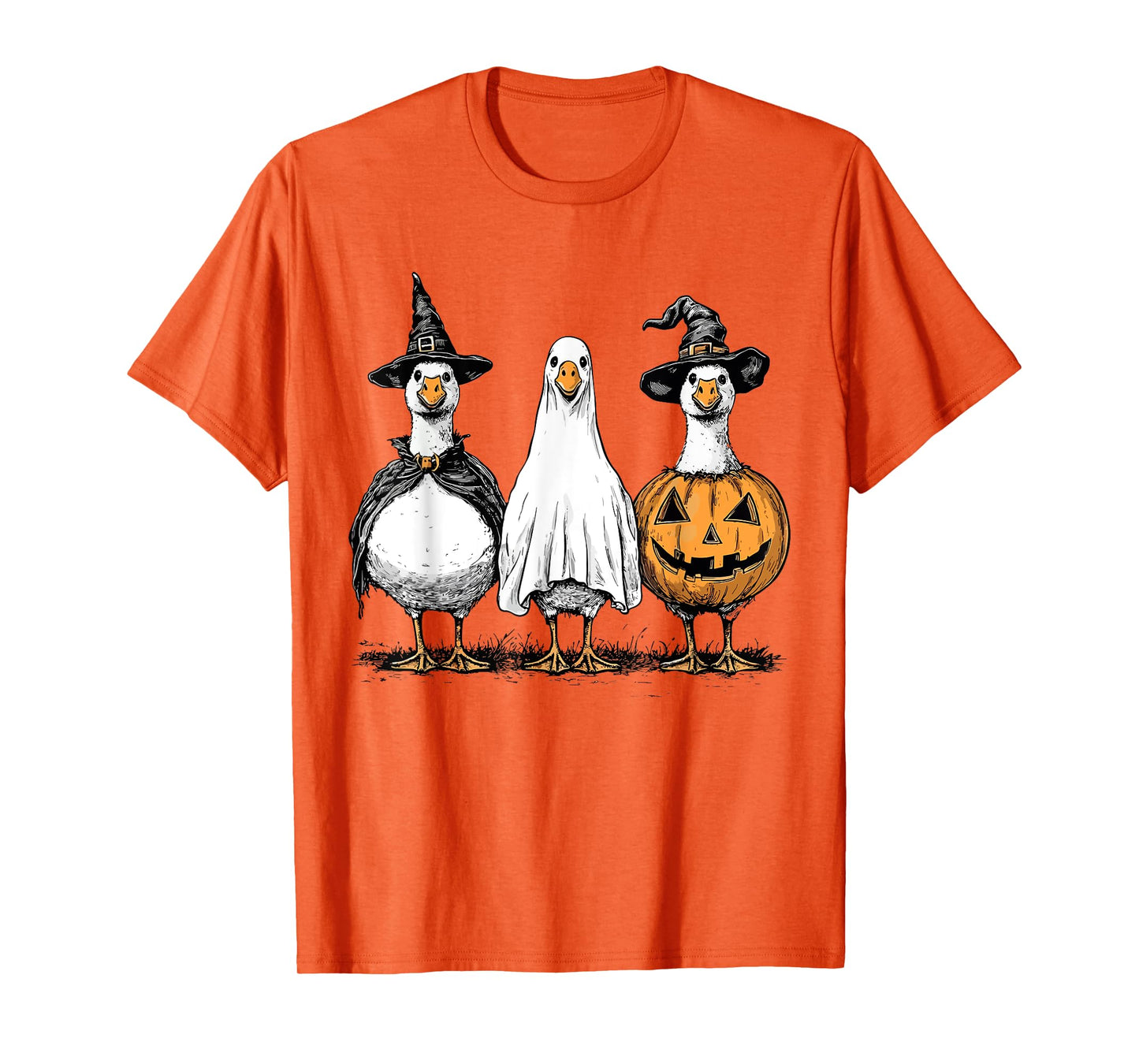 Boo Ghost Goose Halloween Goose Summerween Pumpkin T-Shirt