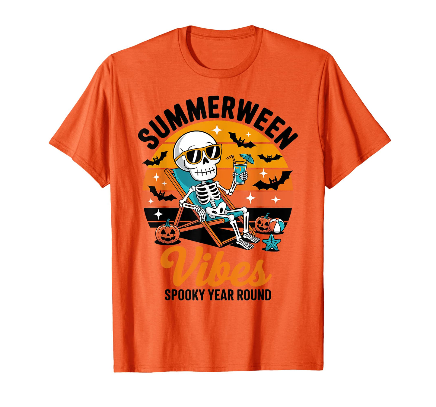 Summerween Vibes Spooky Year Round Halloween Spooky Summer T-Shirt