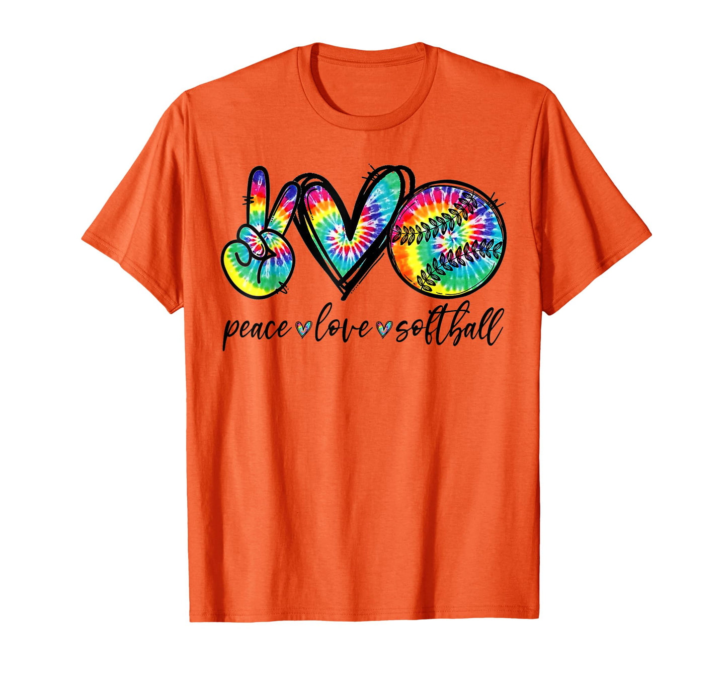 Peace Love Softball Tie Dye Funny Softball Lovers T-Shirt