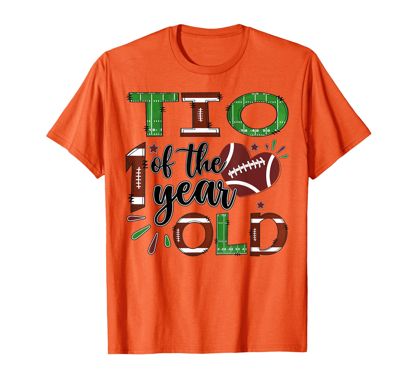Tio Of The 1 Year Old Football 1St Year Down Birthday T-Shirt