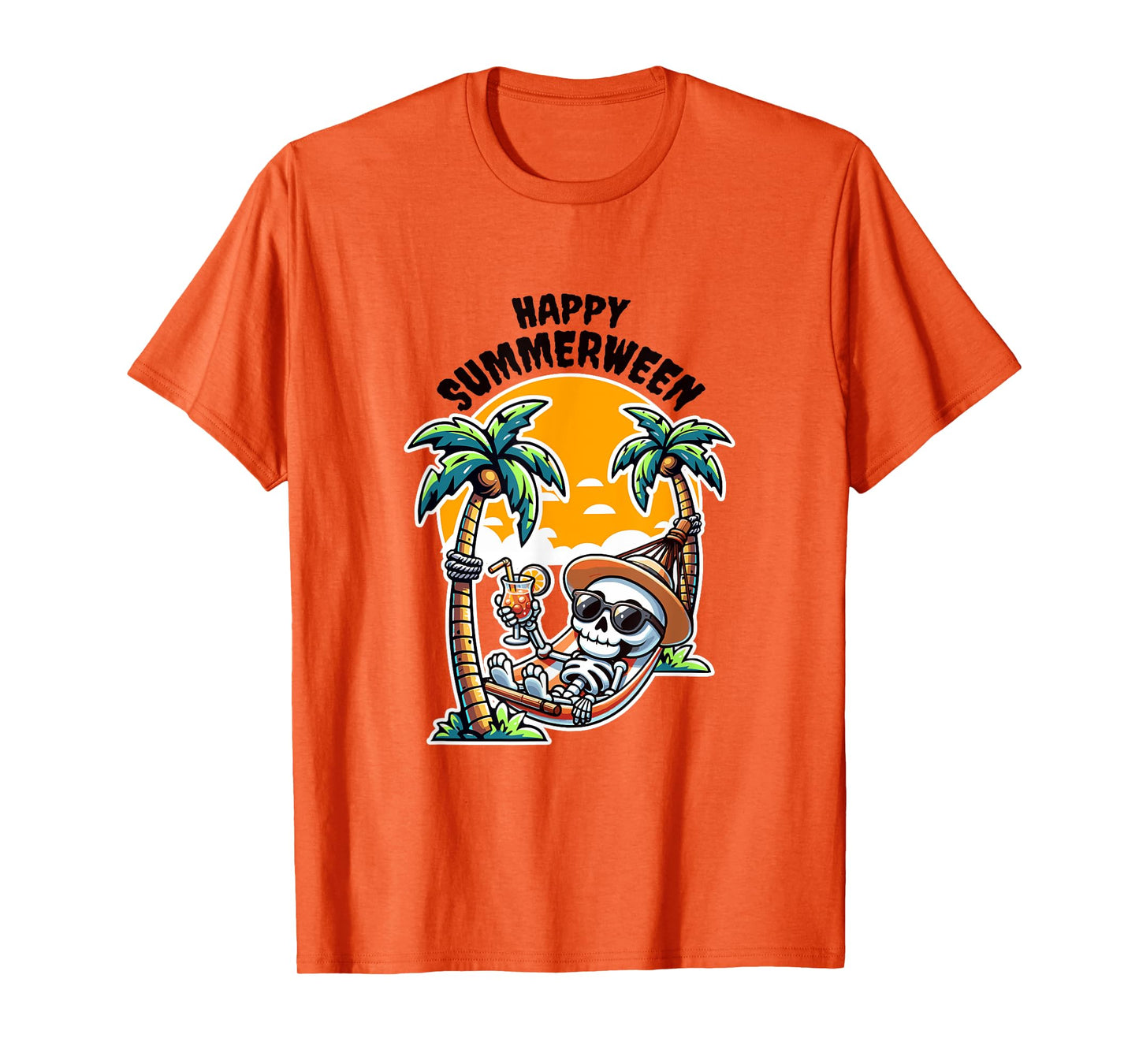 Happy Summerween Skeleton in Hammock T-Shirt