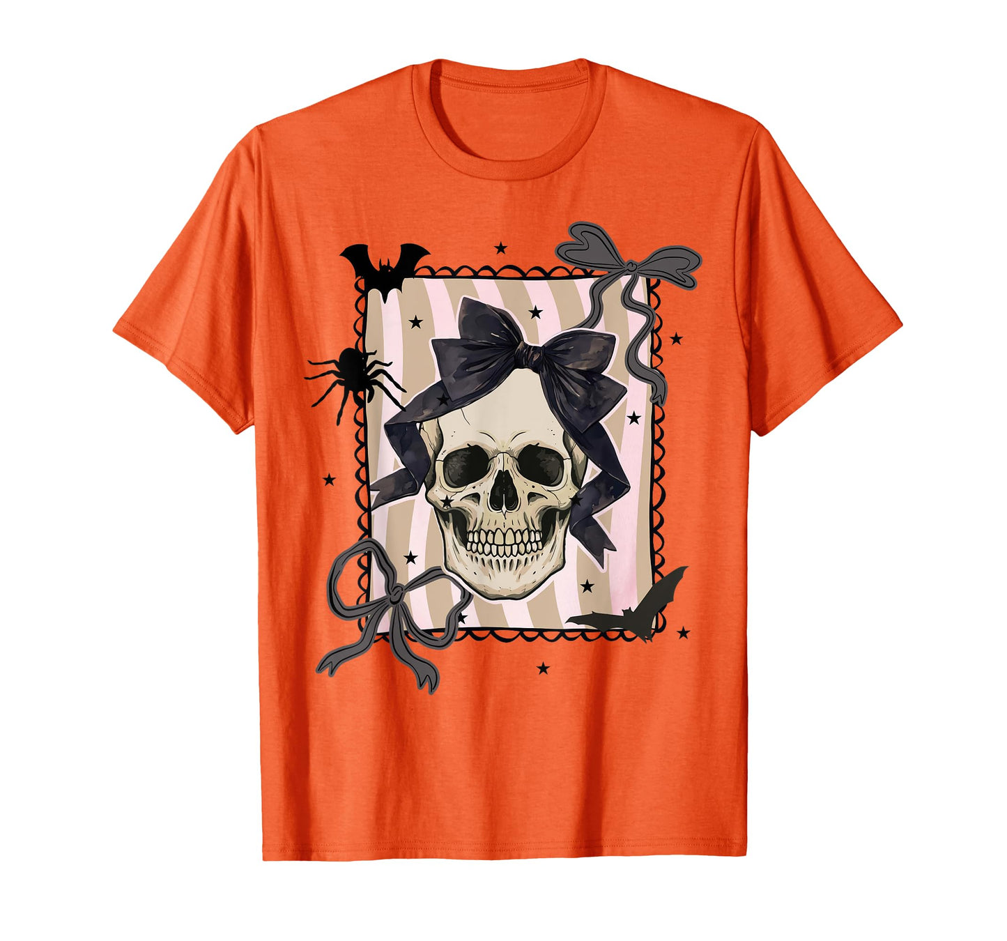Halloween Coquette Bows Gothic Skull Girly Spooky Season T-Shirt