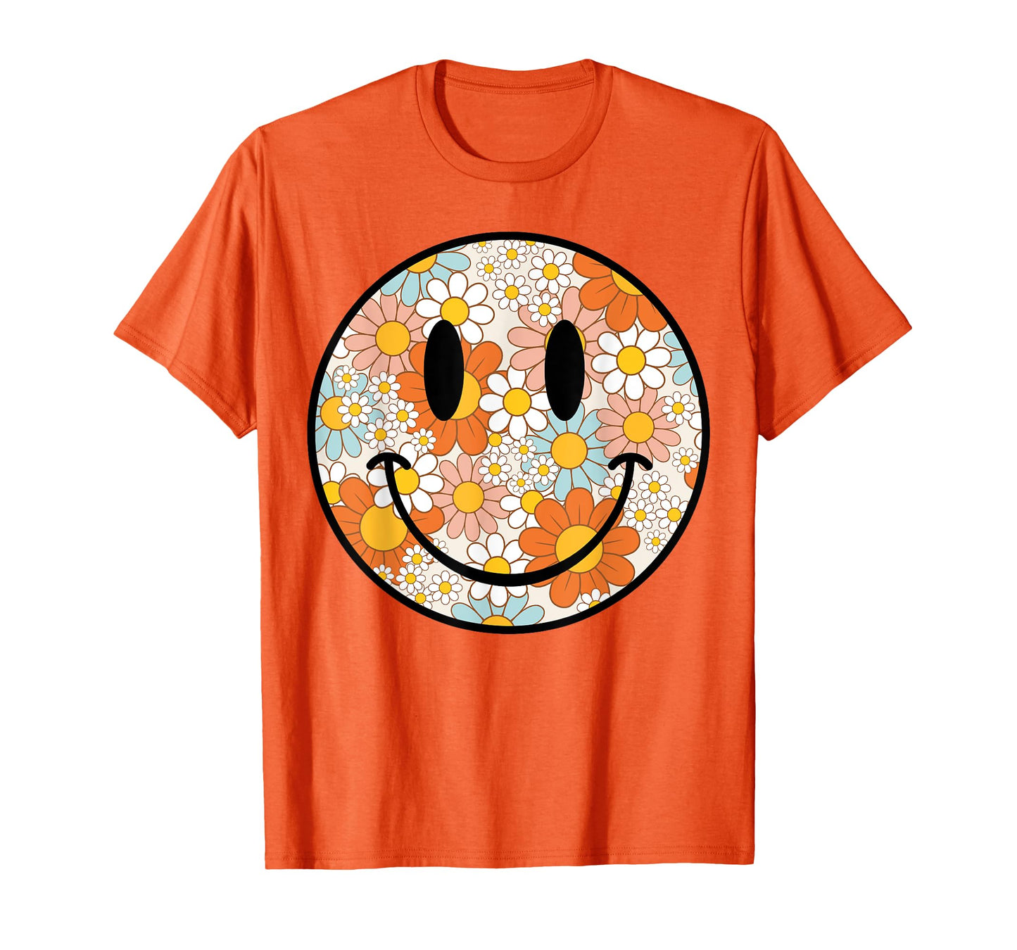 Retro Floral Smile Face Preppy Aesthetic Men Women Kids T-Shirt