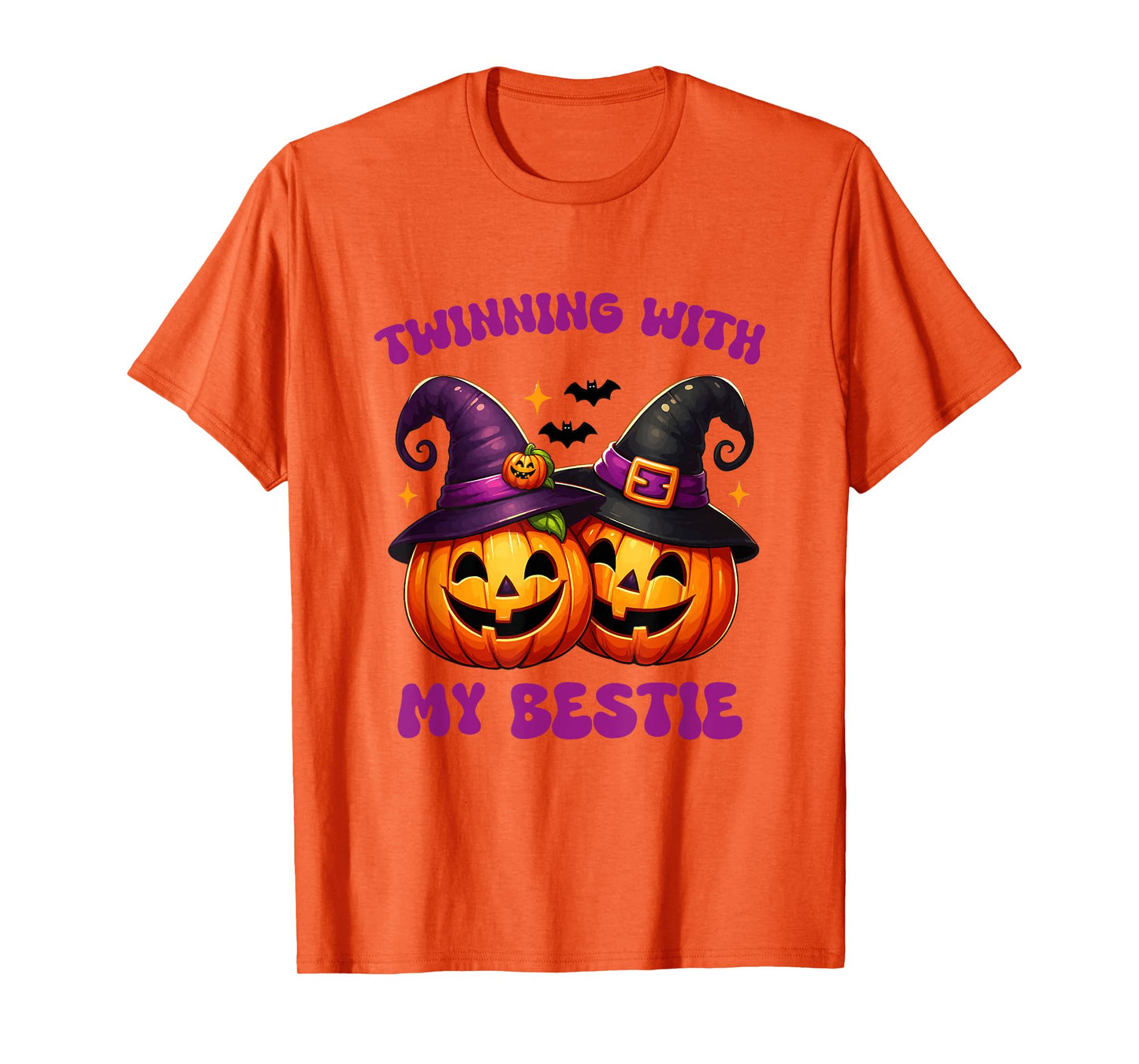 Twinning With My Bestie Halloween Pumpkin For Women And Men T-Shirt