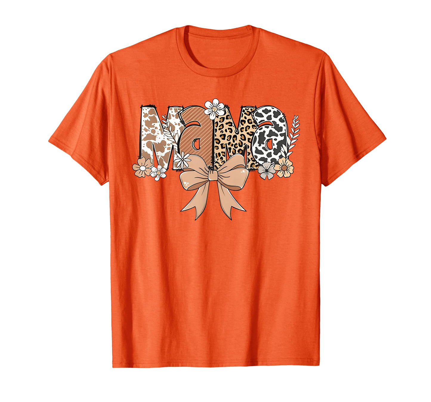 Retro Mama Coquette Bows Leopard Mom Mother's Day T-Shirt