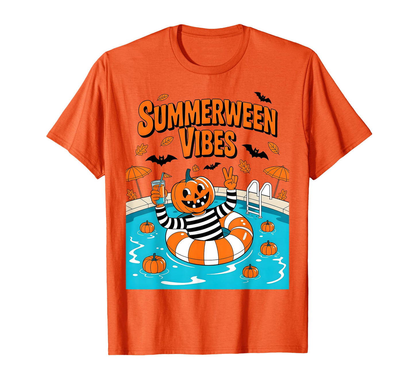 Summerween Vibes Spooky Summer Pumpkin T-Shirt