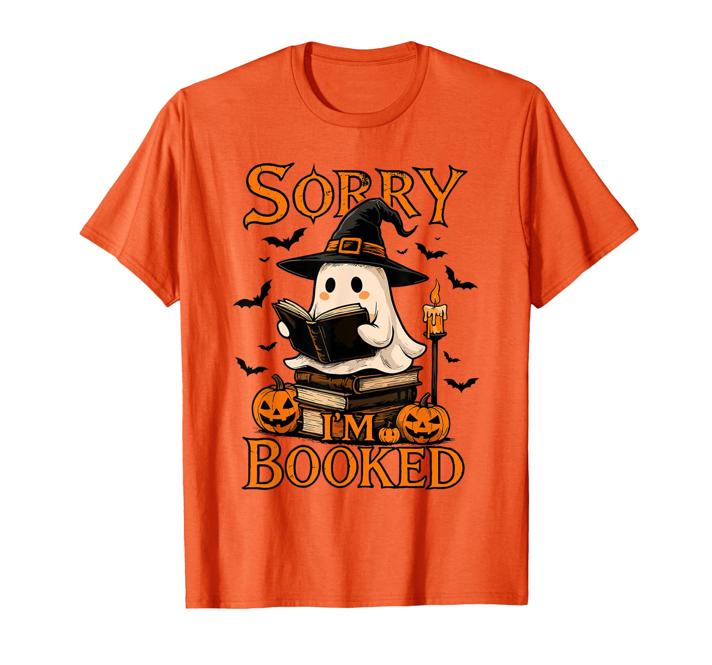 Sorry I'm Booked Witch Ghost Reading Book Halloween Ghost T-Shirt