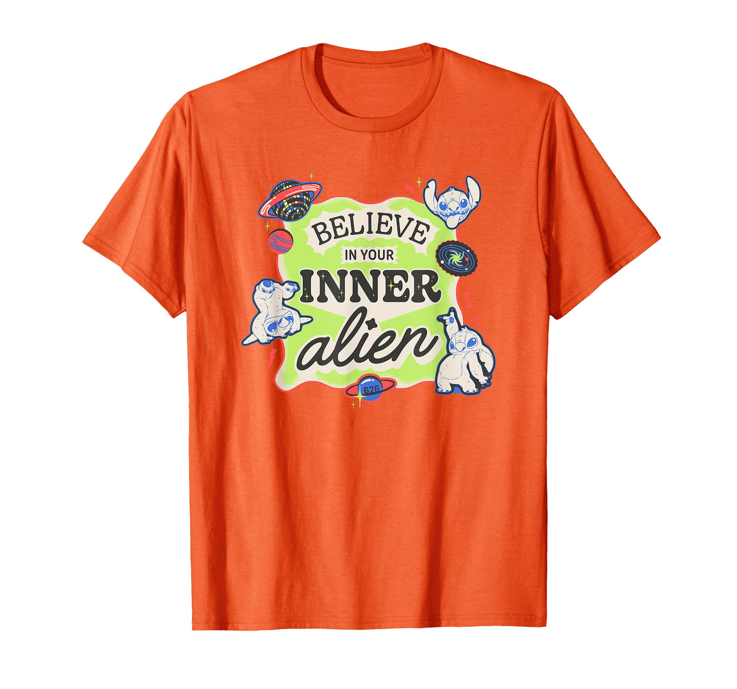 Disney Lilo & Stitch Believe In Your Inner Alien Retro Logo T-Shirt