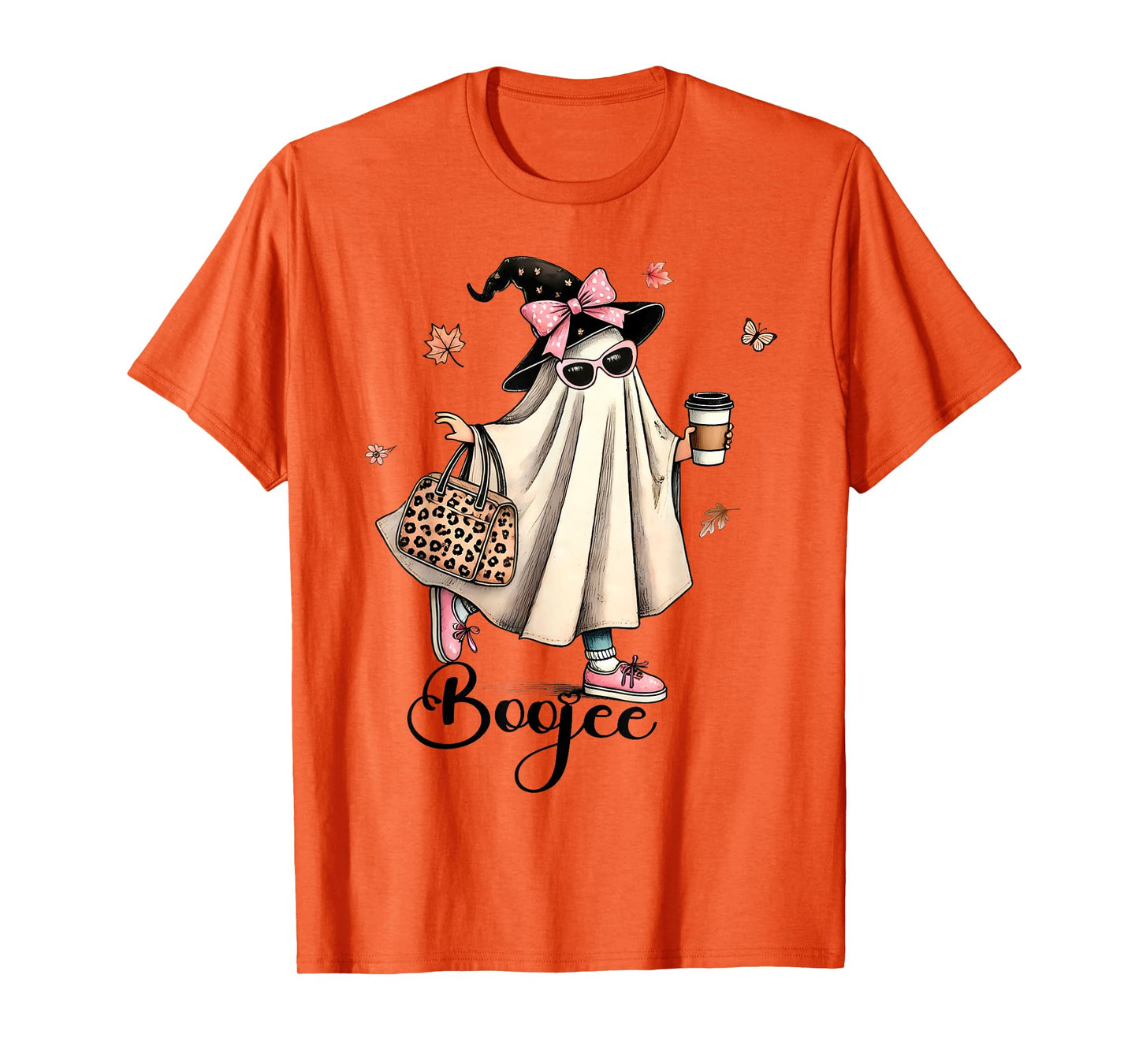Boo Jee Ghost Ice Coffee Coquette Bow Halloween Women Girl T-Shirt