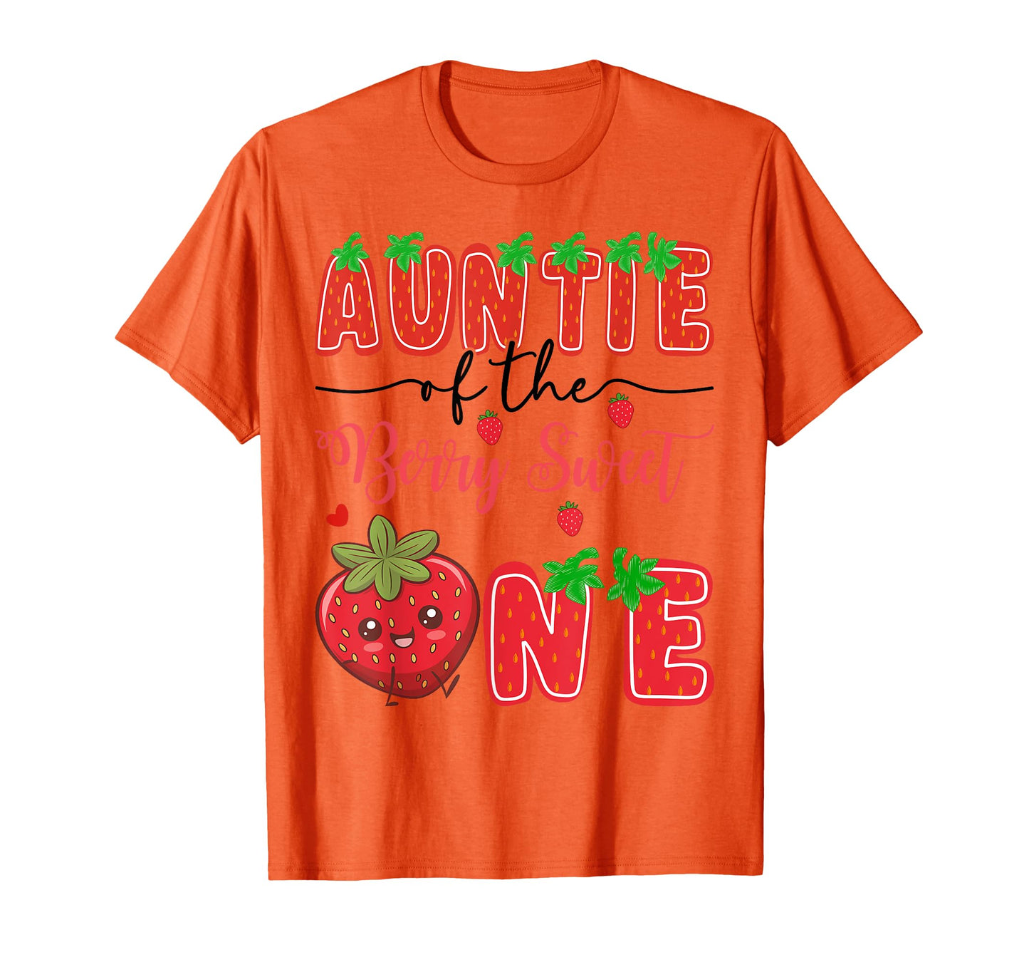 Auntie Of The Berry Sweet One Strawberry 1St Birthday T-Shirt