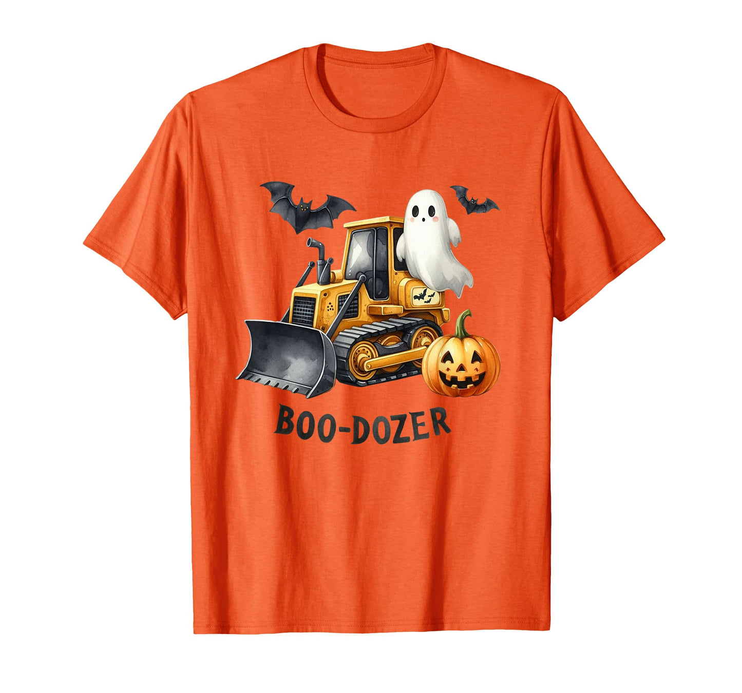 Halloween Bulldozer Construction Trucks Ghost Halloween Kids T-Shirt
