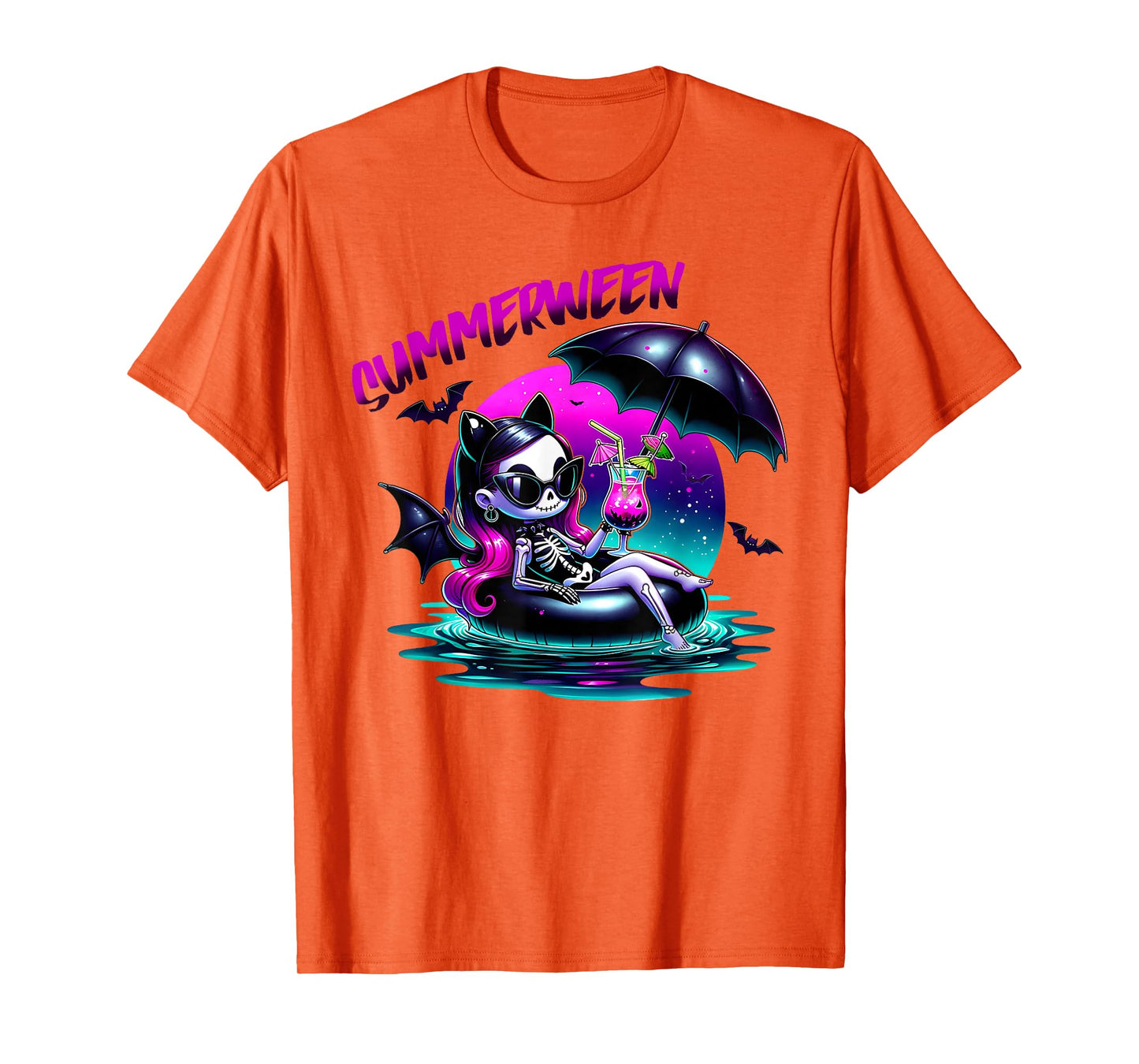 Summerween Ghost Summer Halloween Vibes Girls Women T-Shirt