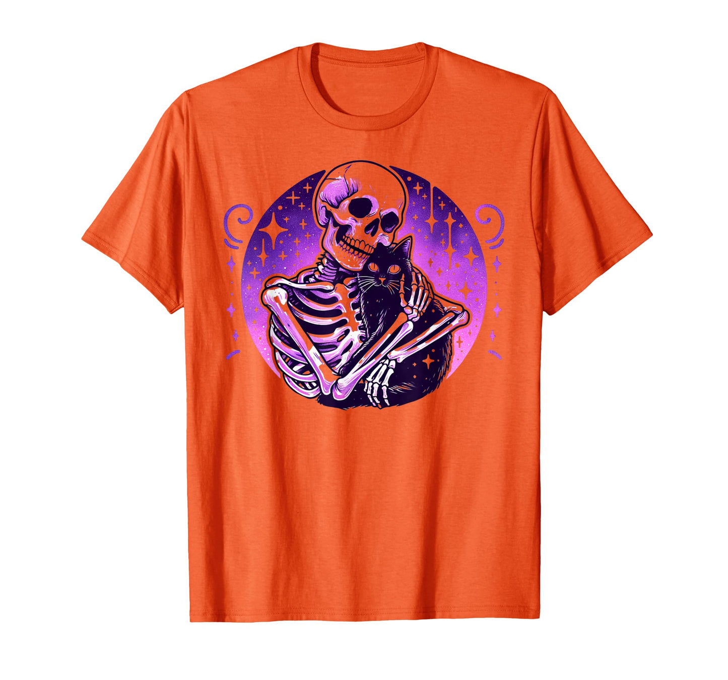 Skeleton Cute Cat Skull Kitty Goth Halloween Women T-Shirt