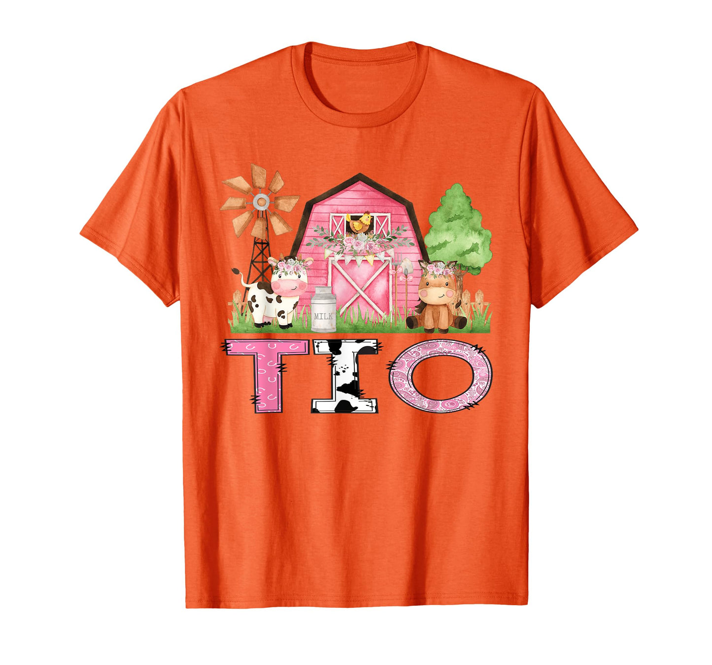 Tio Pink Farm Animal Birthday Kids Matching Family T-Shirt