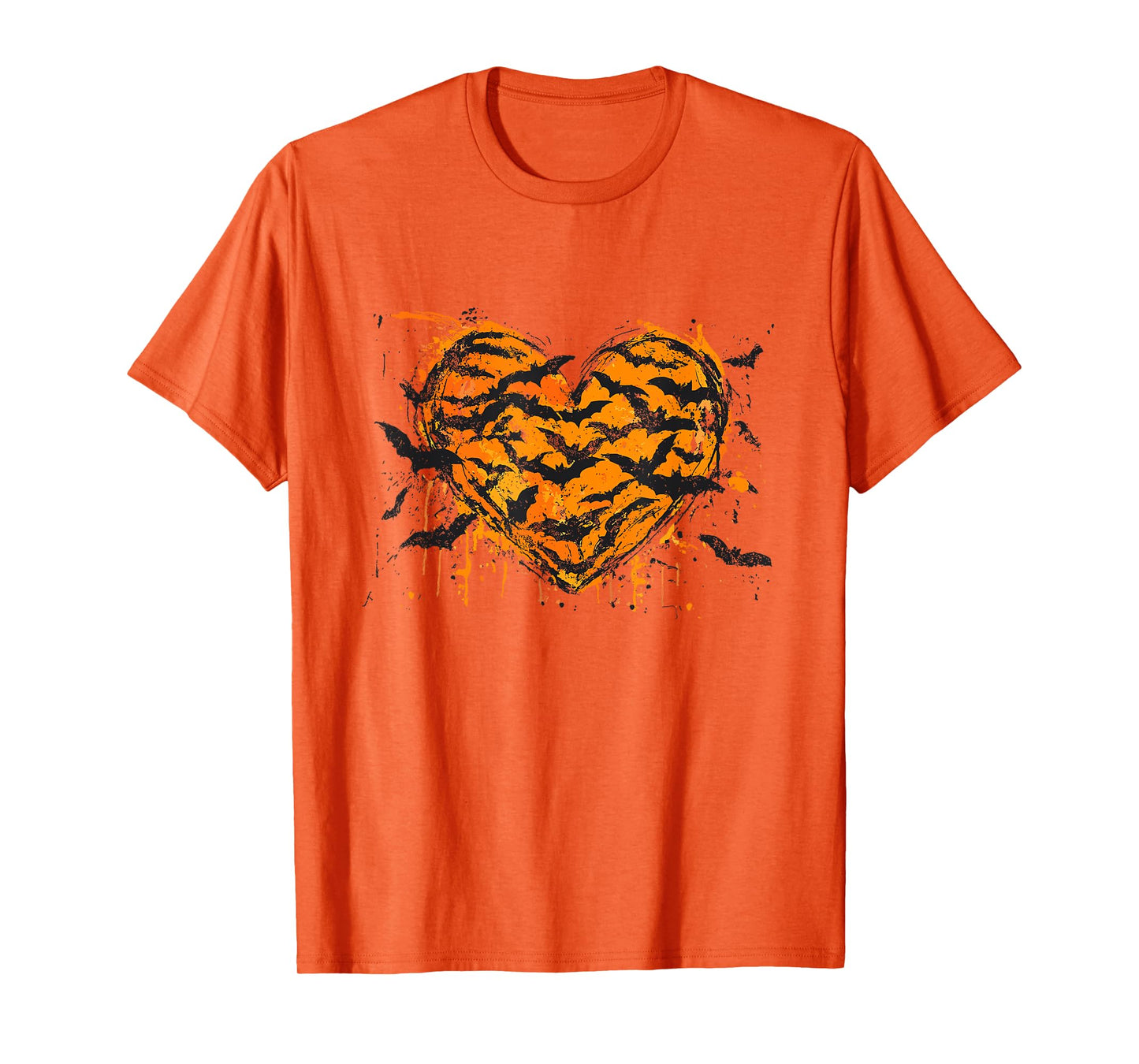 Flying Bats Halloween Bats Brushstroke Heart Moon Bat Lover T-Shirt