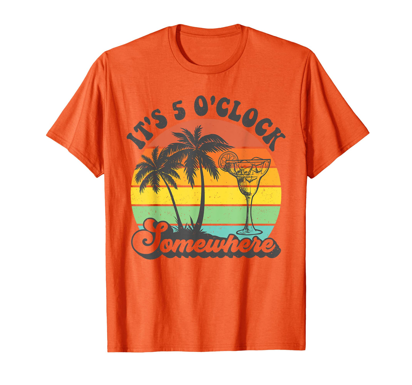 It's 5 O'clock Somewhere Coconut Tree Funny Summer Beach T-Shirt for Men Women