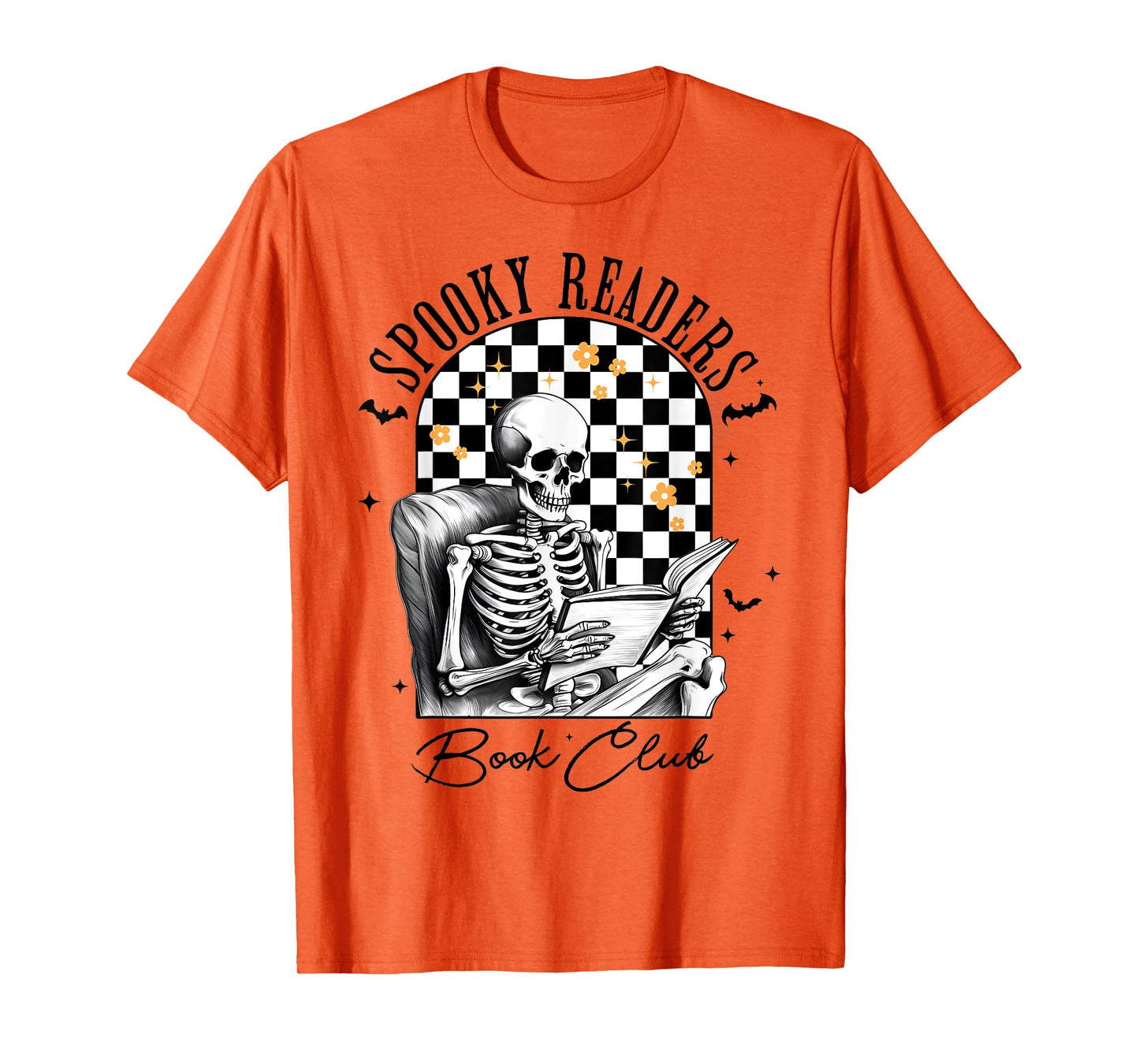 Groovy Spooky Readers Book Club Skeleton Book Lovers Bookish T-Shirt