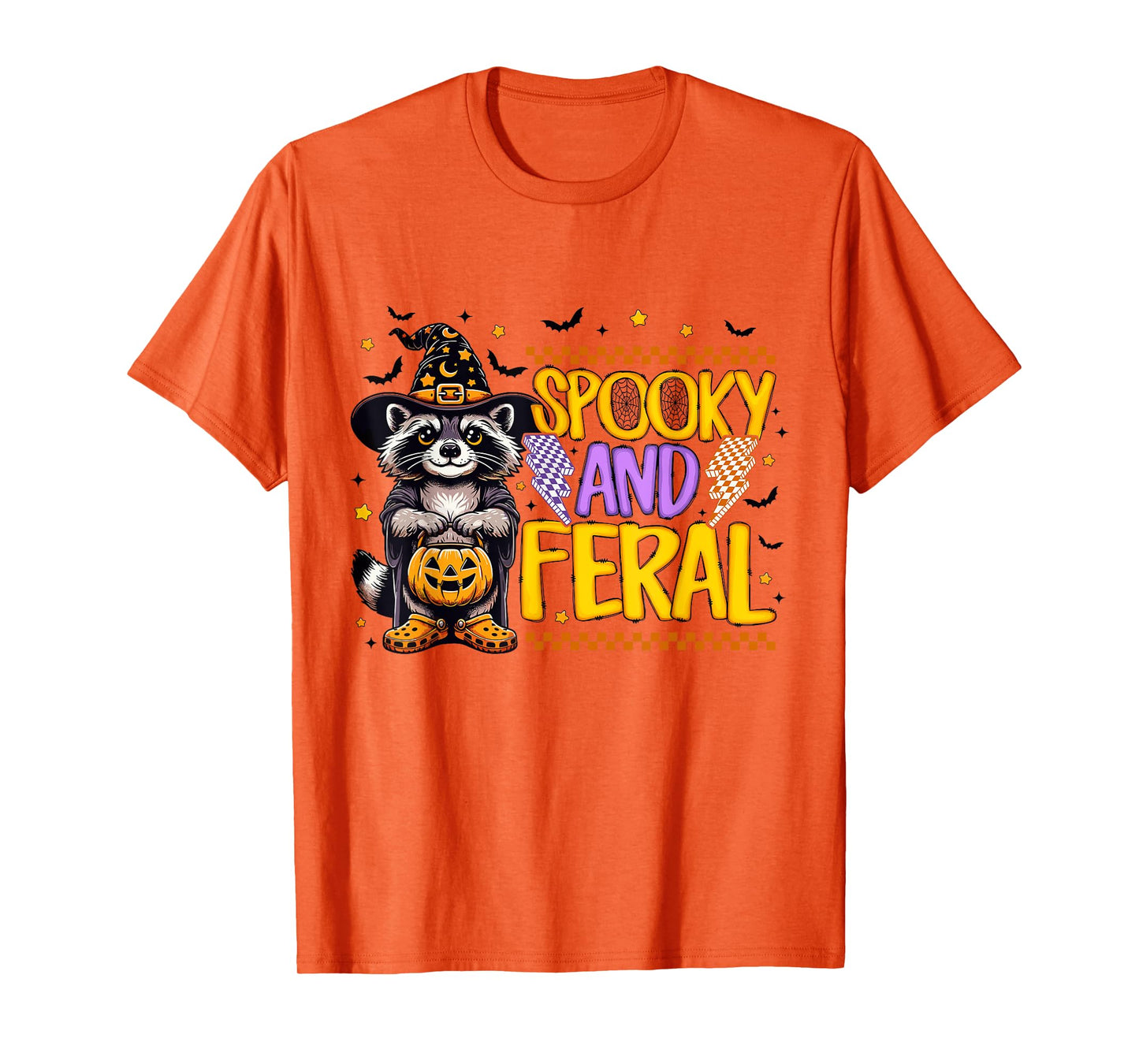 Spooky And Feral Raccoon Halloween Witch Raccoon Trash Panda T-Shirt