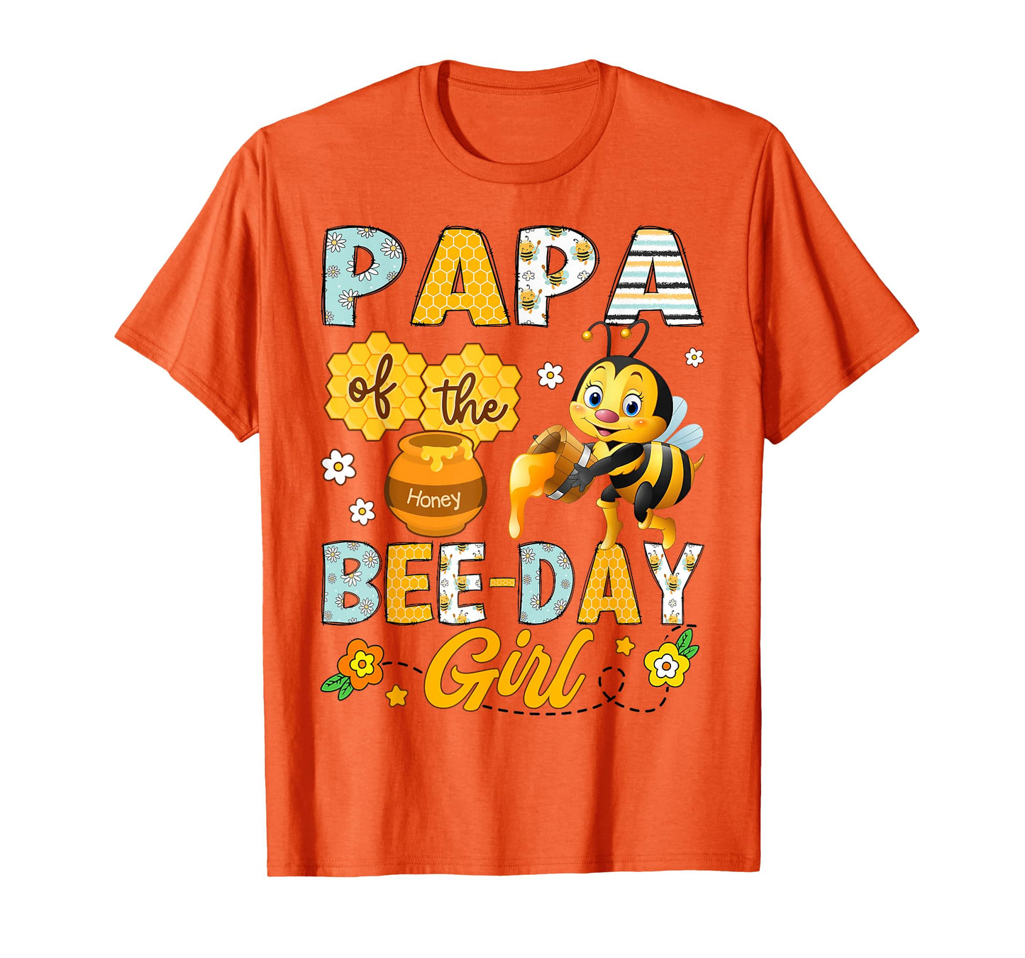 Papa Of The Bee-Day Girl Funny Bee Birthday Party T-Shirt