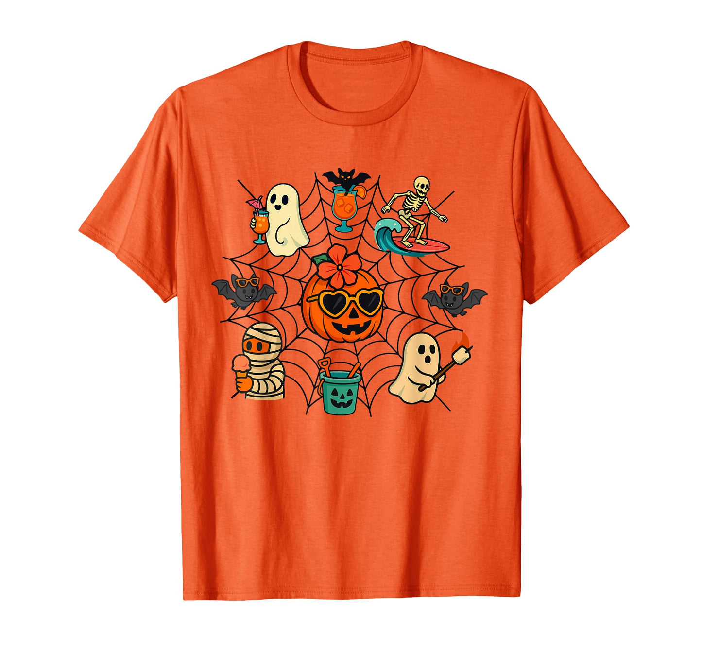Summerween Ghost Pumpkin Halloween Spooky Summer Trip T-Shirt