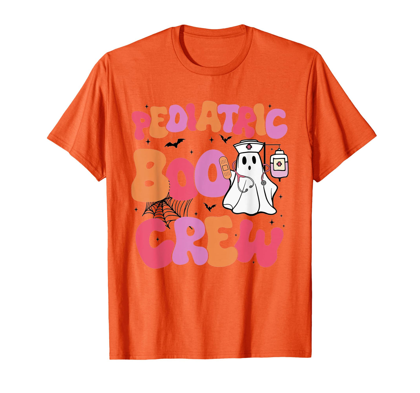 Pediatric Boo Crew Retro Halloween Ghosts Peds Nurse T-Shirt
