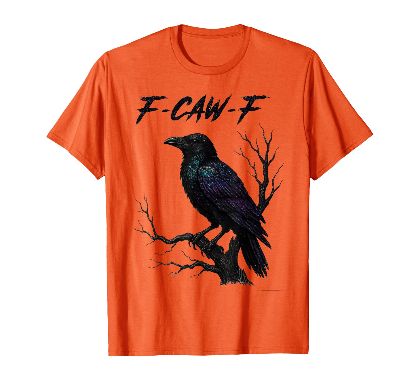 F-Caw-F Funny Raven Black Crow Spooky Season Halloween Retro T-Shirt